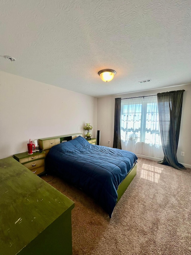 4021 County Road 124, Cardington, OH 43315 - bedroom with carpet, a textured ceiling, and visible vents
