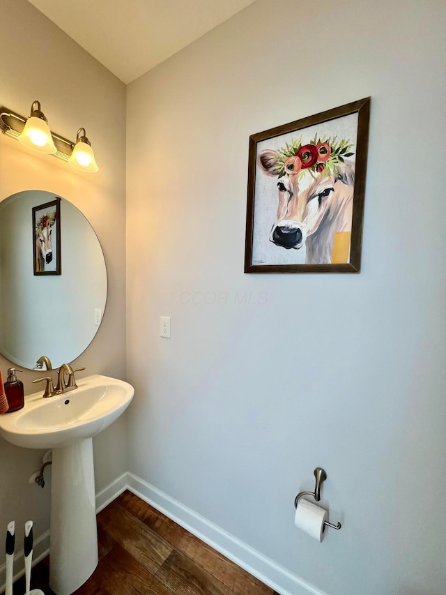 4021 County Road 124, Cardington, OH 43315 - bathroom with baseboards and wood finished floors