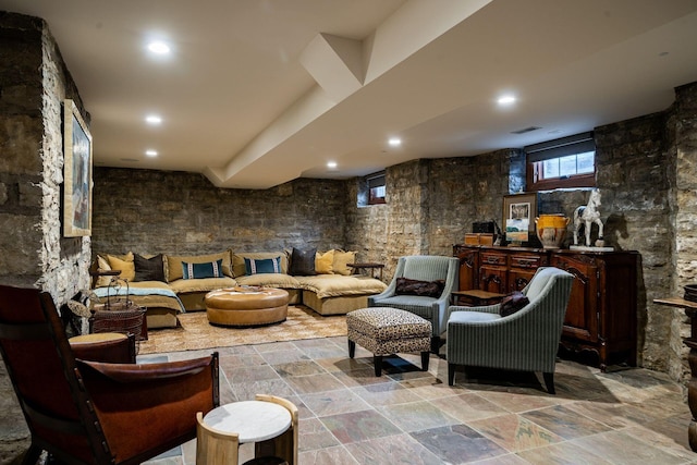 interior space featuring dark brown cabinetry