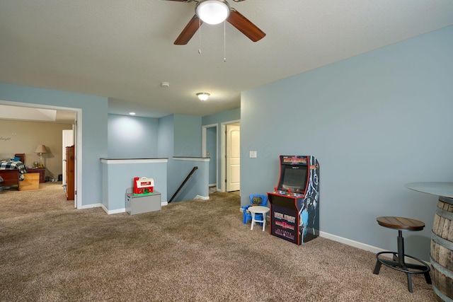 game room featuring carpet