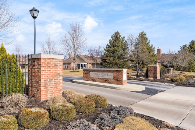 view of community sign