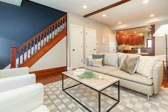 living room featuring light hardwood / wood-style floors