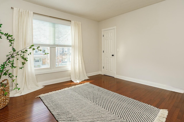 interior space with dark wood-type flooring