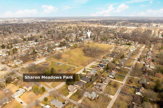 bird's eye view with a residential view