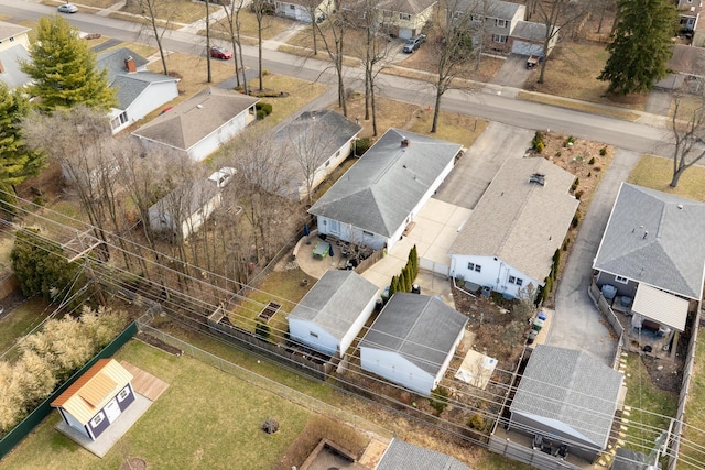 aerial view with a residential view