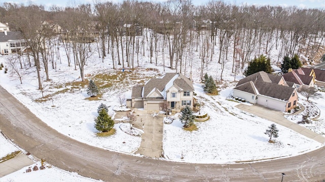 view of snowy aerial view