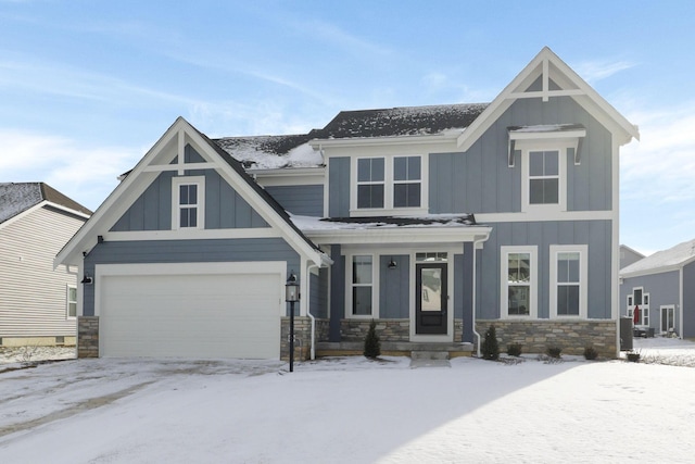 craftsman-style house with a garage