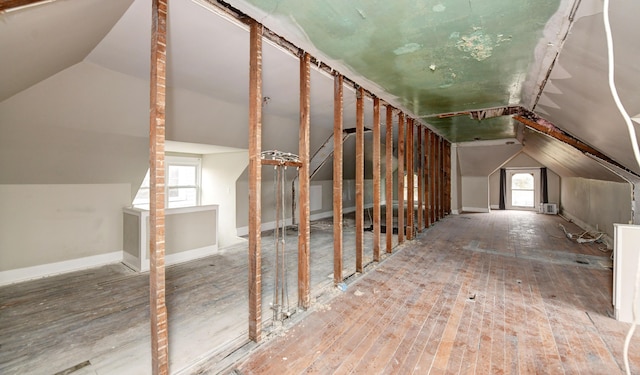 view of unfinished attic