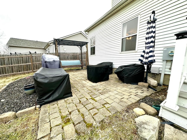 view of patio featuring area for grilling