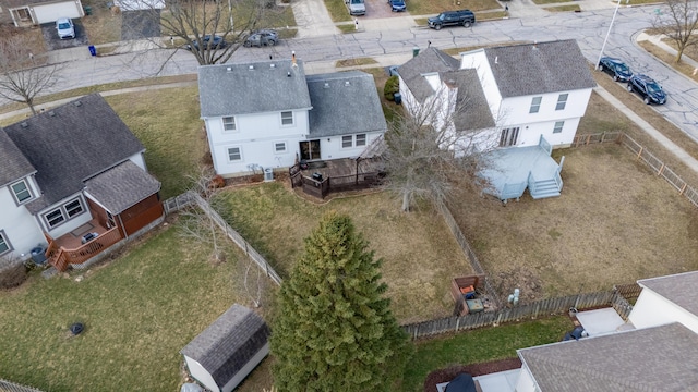 aerial view with a residential view