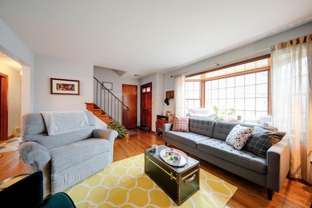 living room featuring hardwood / wood-style floors