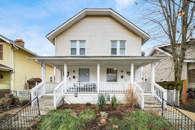 view of front facade featuring a porch