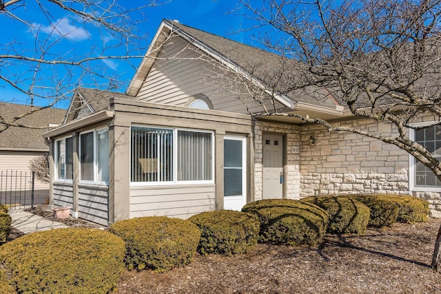 exterior space with a sunroom