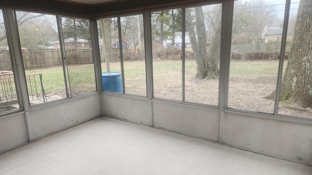 view of unfurnished sunroom