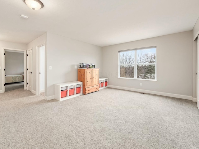 rec room with carpet