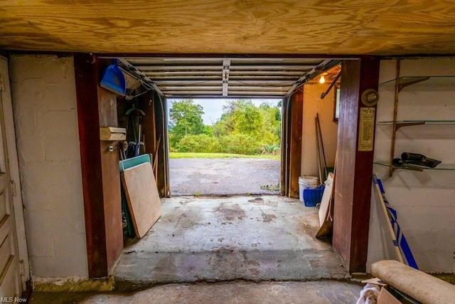 view of garage