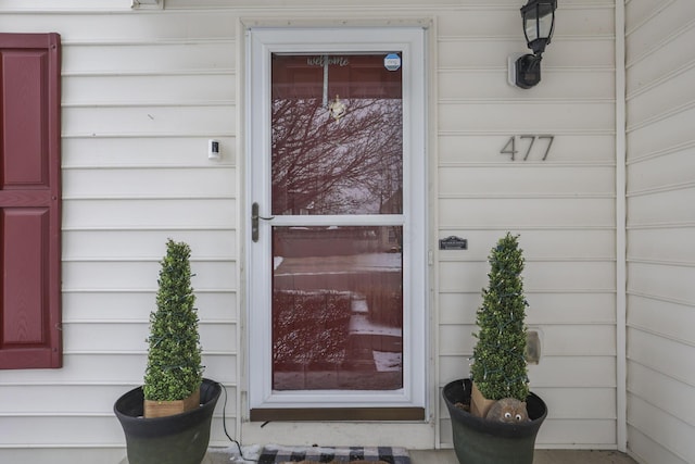 view of doorway to property