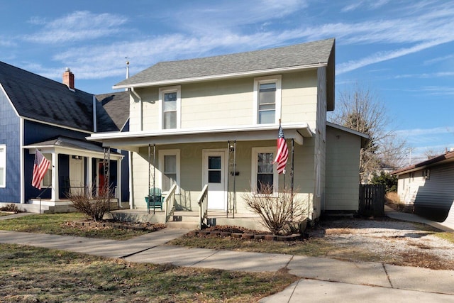 view of front of home with a porch