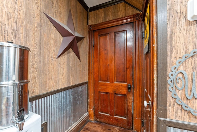 interior space featuring dark wood-type flooring