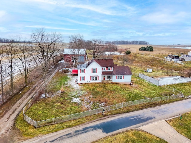 bird's eye view featuring a rural view