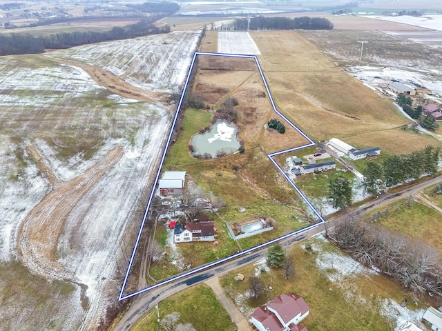 drone / aerial view featuring a rural view