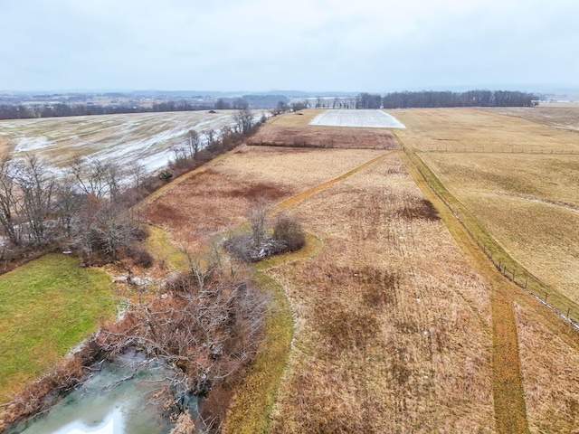 drone / aerial view with a rural view