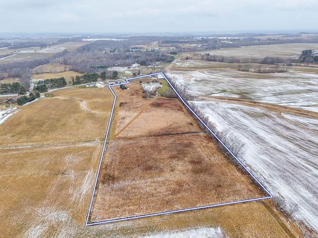 bird's eye view with a rural view