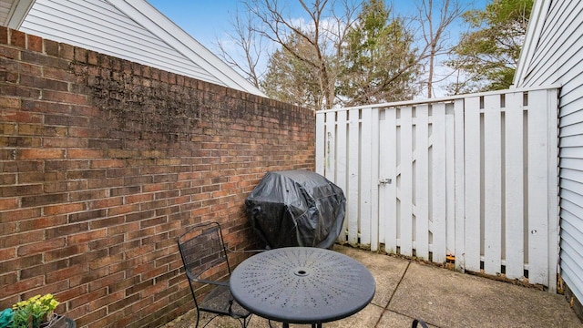 view of patio featuring grilling area