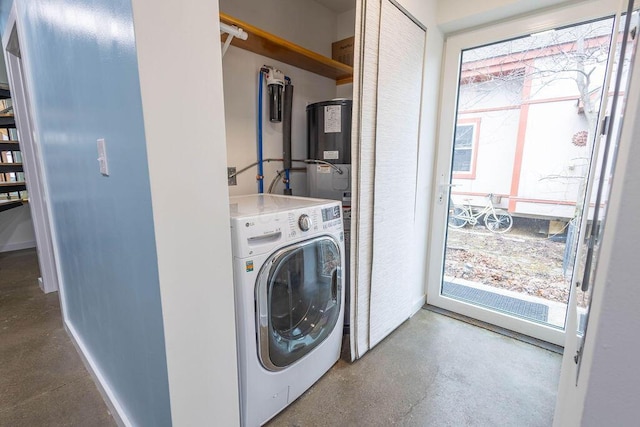260 King St, Yellow Springs, OH 45387 - laundry area featuring water heater, washer / clothes dryer, and laundry area