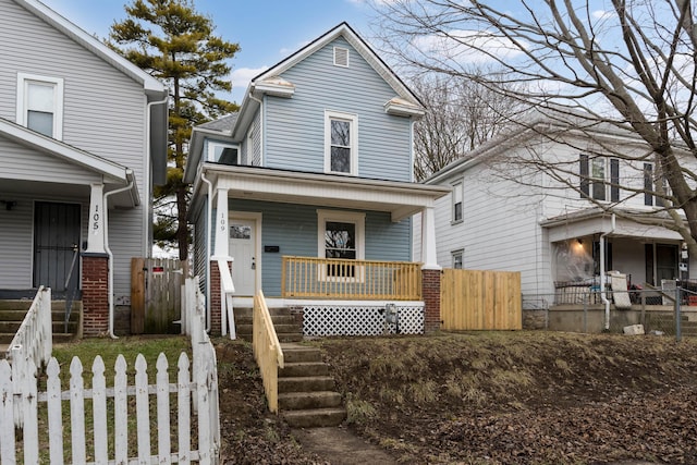 front of property featuring covered porch