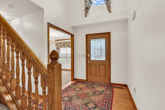 entrance foyer featuring light hardwood / wood-style floors