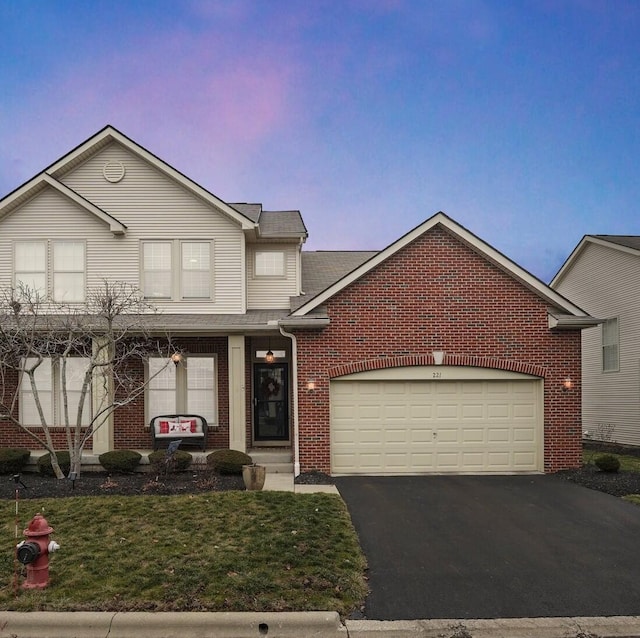 view of property with a garage