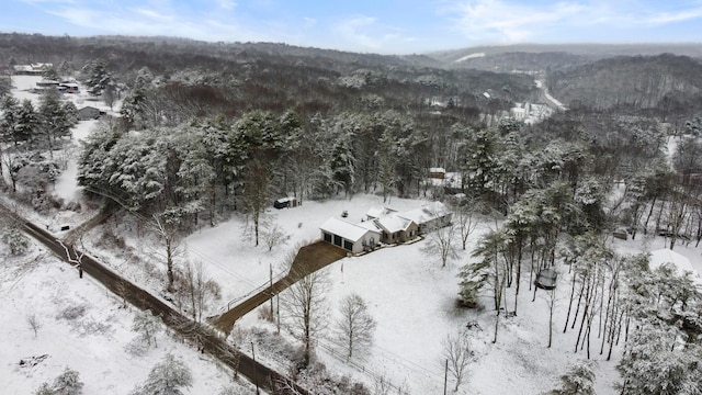 view of snowy aerial view