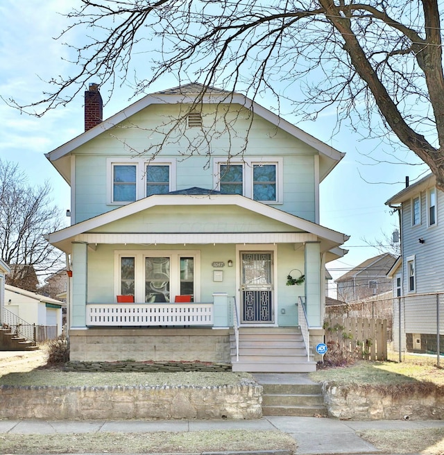 view of front of home with covered porch