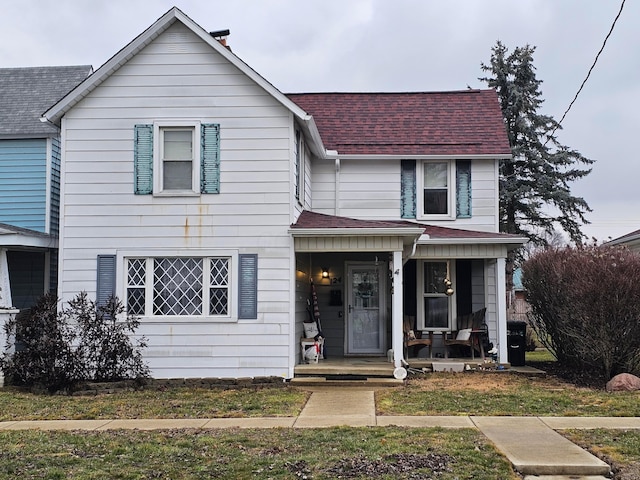 view of front of property with covered porch