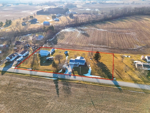 bird's eye view featuring a rural view