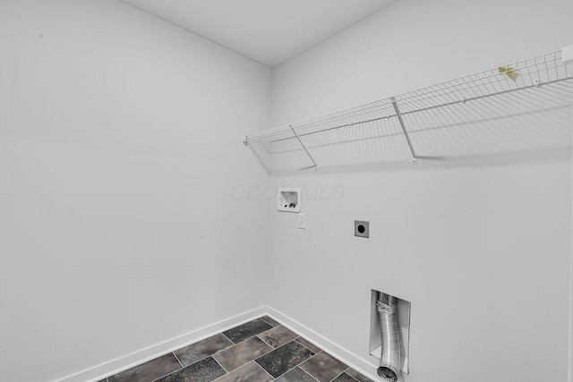 laundry room featuring electric dryer hookup, baseboards, laundry area, and washer hookup