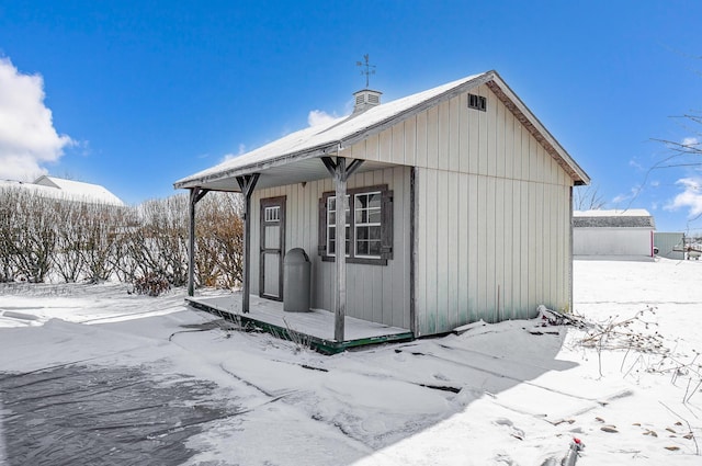 view of snow covered structure