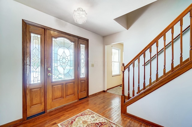 entrance foyer featuring light wood-type flooring