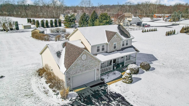 view of snowy aerial view