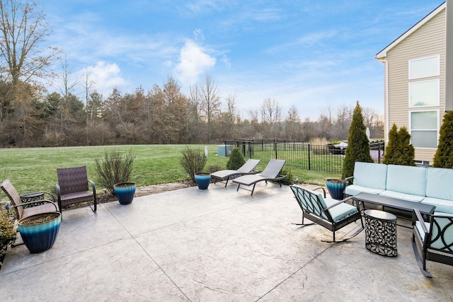 view of patio / terrace with an outdoor hangout area