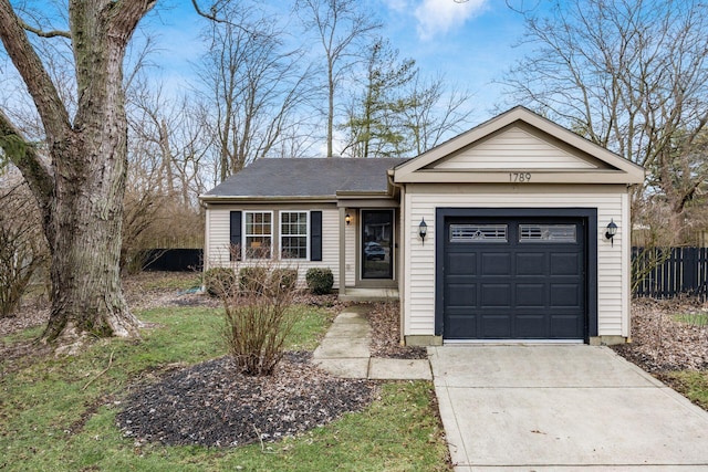 ranch-style home with a garage