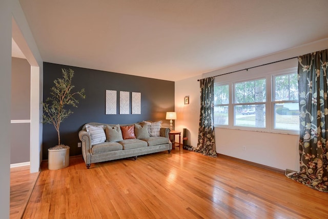 living room featuring light hardwood / wood-style flooring