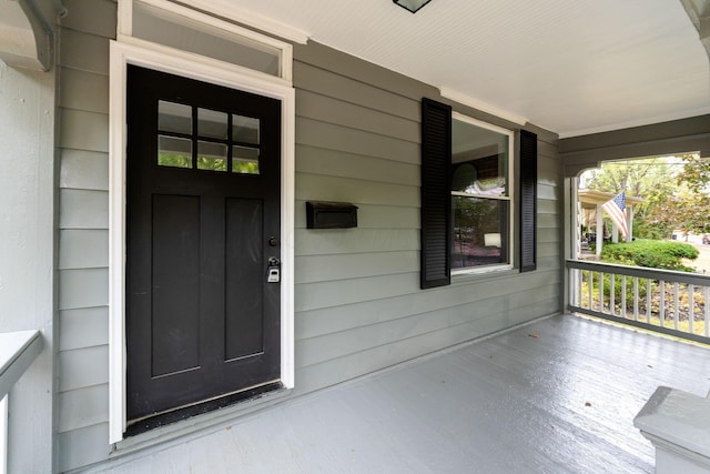 view of doorway to property