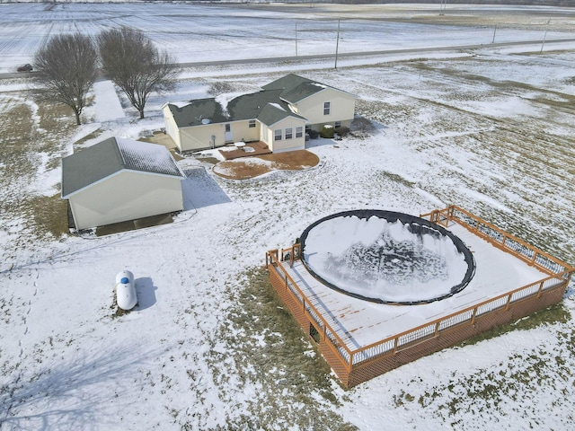 view of snowy aerial view