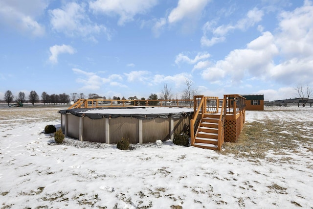 exterior space featuring a covered pool