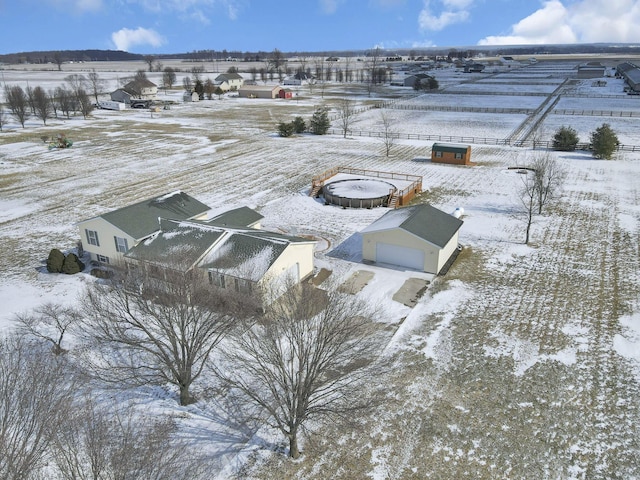 view of snowy aerial view