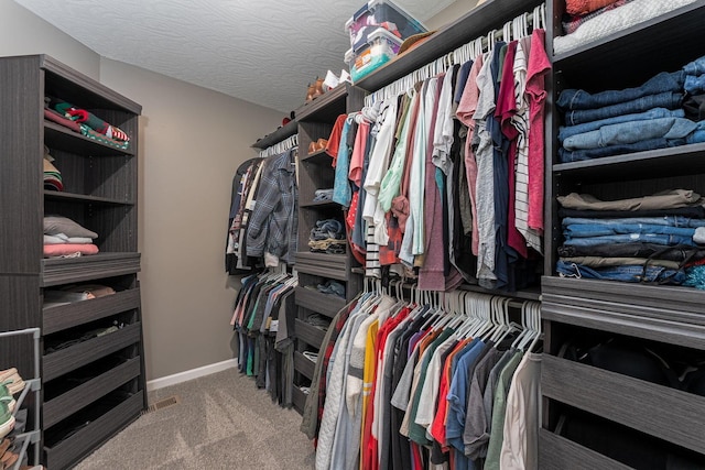 spacious closet with carpet flooring