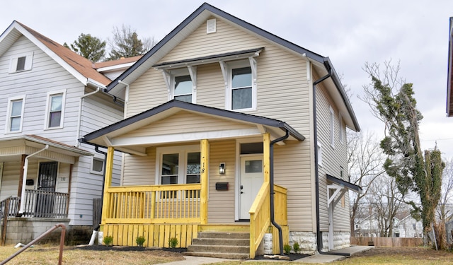 view of front of home with a porch