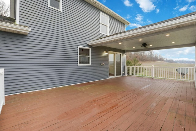 deck featuring ceiling fan